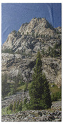 Majestic Mountain Peaks Under Blue Sky In Cascade Canyon Beach Towel