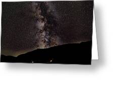 Starry Night Over Mountain Landscape Greeting Card