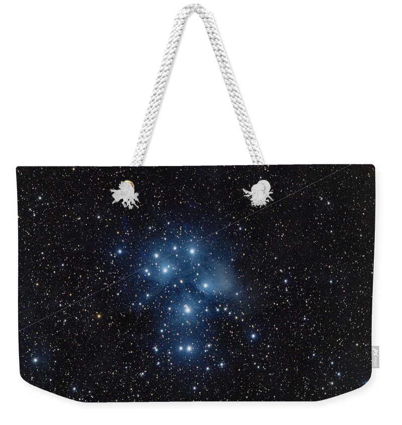 Pleiades Cluster In Cosmic Night Weekender Tote Bag