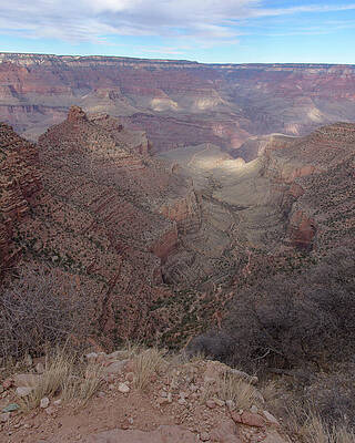 Nature Wall Art featuring the photograph Majestic Grand Canyon Overlook Under Azure Sky by Brandon Wichmann