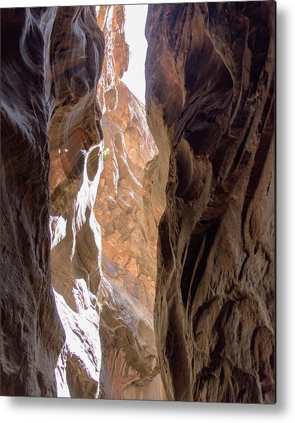 Sunlit Canyon Walls In The Narrows Metal Print