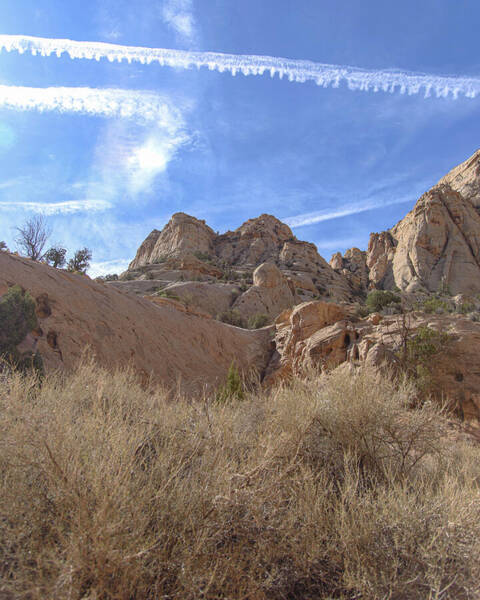 Desert Cliffs In Capitol Reef National Park Art Print