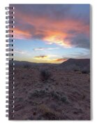 Desert Sunset Over Rugged Terrain Spiral Notebook