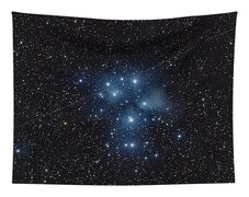 Pleiades Cluster In Cosmic Night Tapestry