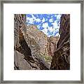 Majestic Canyon Sky View In The Narrows Framed Print
