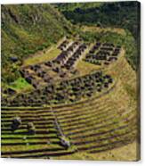 Ancient Terraces And Ruins In Andes Mountains Canvas Print