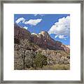 Majestic Mountain Under Clear Blue Sky Framed Print