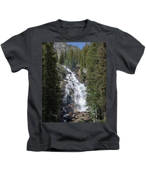 Waterfall Amidst Forest Landscape Kids T-Shirt