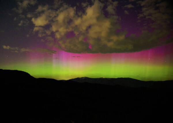 Vibrant Aurora Over Wasatch Mountain Range Poster