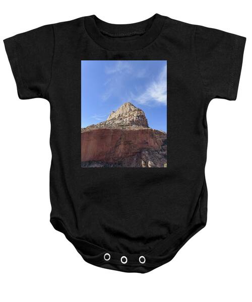 Majestic Mountain Peak Under Blue Sky Baby One-Piece