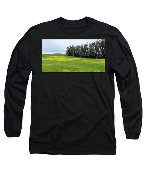 Rolling Hills With Blooming Wildflowers Long Sleeve T-Shirt