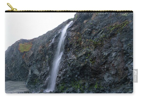 Secluded Coastal Waterfall Cascade Zip Pouch