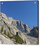 Majestic Mountain Peaks Under Blue Sky Acrylic Print