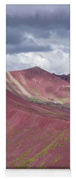 Vibrant Red Mountain Landscape Yoga Mat