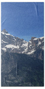 Snow-capped Teton Mountain Peaks Under Blue Sky Beach Towel