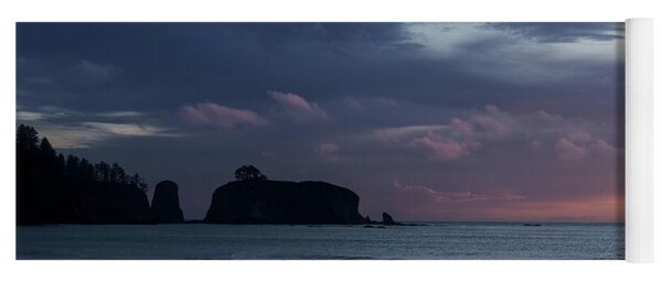 Serene Coastal Sunset with Cliffs Yoga Mat
