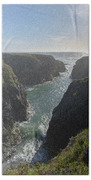 Dramatic Coastal Cliff Scene Beach Towel