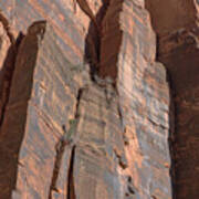 Towering Desert Sandstone Cliffs In Zion National Park Poster