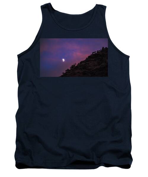 Moonlit Evening Over Silhouetted Hills Tank Top