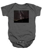 Starry Night Over Mountain Landscape Baby One-Piece