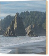 Dramatic Coastal Rock Formations Wood Print