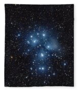 Pleiades Cluster In Cosmic Night Fleece Blanket