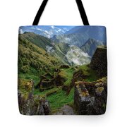 Mysterious Incan Ruins In The Mountains Tote Bag