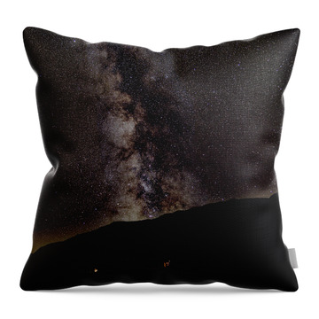 Starry Night Over Mountain Landscape Throw Pillow