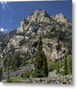 Majestic Mountain Peaks Under Blue Sky In Cascade Canyon Metal Print