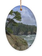 Coastal Serenity With Rugged Cliffs Ornament