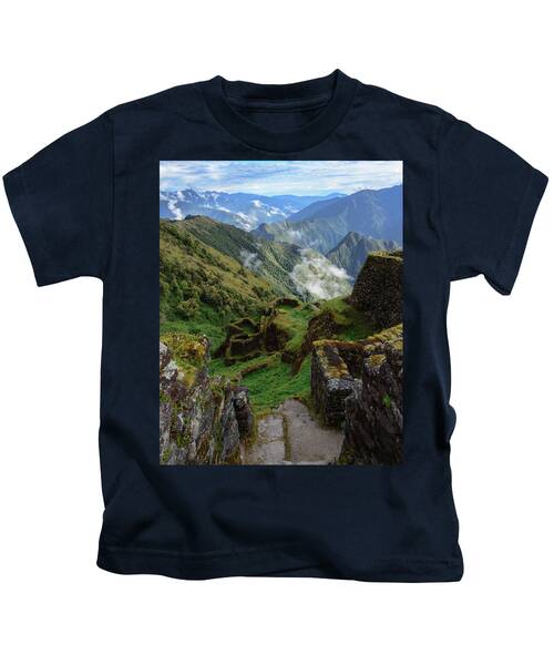 Mysterious Incan Ruins In The Mountains Kids T-Shirt