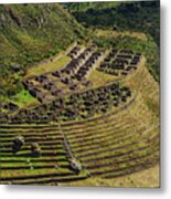 Ancient Terraces And Ruins In Andes Mountains Metal Print