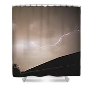 Lightning Illuminates Night Sky Shower Curtain