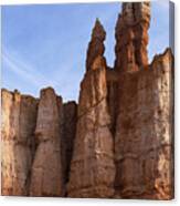 Majestic Rock Formations Under Blue Sky In Bryce Canyon National Park Canvas Print