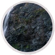 Secluded Coastal Waterfall Cascade Round Beach Towel