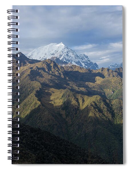 Majestic Andes Mountain Peaks Under Cloudy Sky Spiral Notebook
