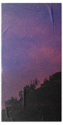 Moonlit Evening Over Silhouetted Hills Bath Towel