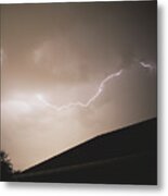Lightning Illuminates Night Sky Metal Print