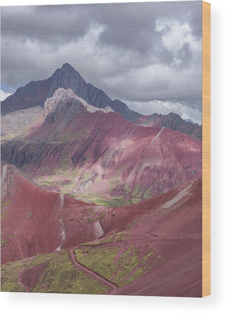 Majestic Colorful Mountain Range Wood Print