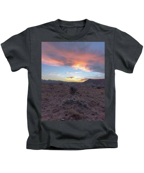 Desert Sunset Over Rugged Terrain Kids T-Shirt