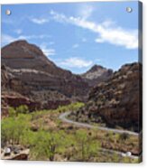 Winding Road Through Desert Canyon Acrylic Print