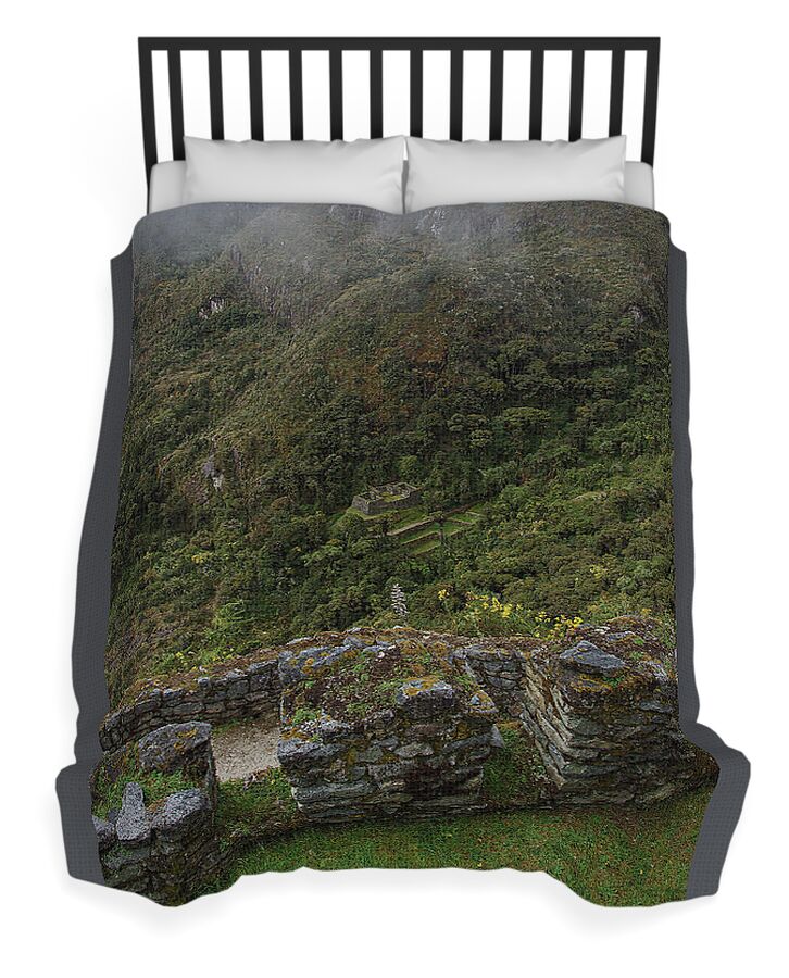 Misty Mountain Ruins Duvet Cover