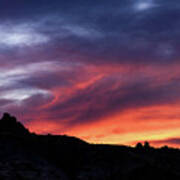 Vivid Twilight over Rocky Silhouette Art Print