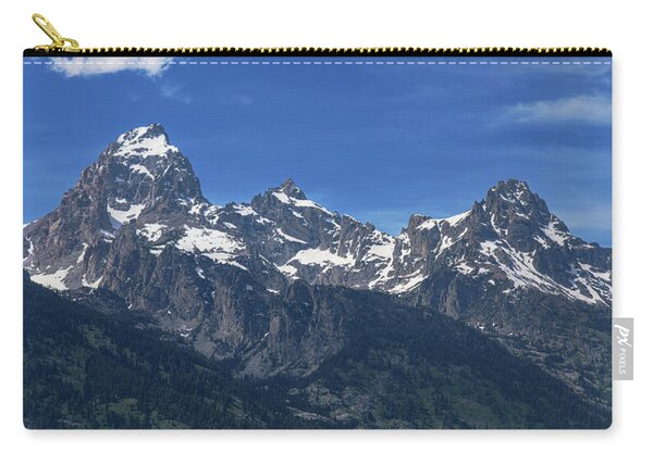 Snow-capped Teton Mountain Peaks Under Blue Sky Zip Pouch