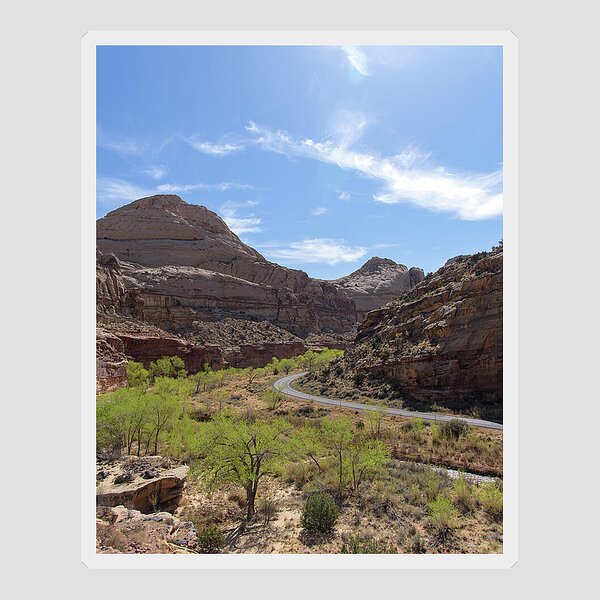 Winding Road Through Desert Canyon Sticker