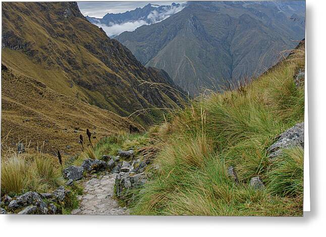 Trail Through Majestic Mountain Landscape To Dead Woman's Pass Greeting Card