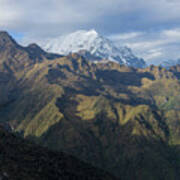 Majestic Andes Mountain Peaks Under Cloudy Sky Art Print