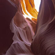 Curves Of Sunlit Antelope Canyon Walls Art Print