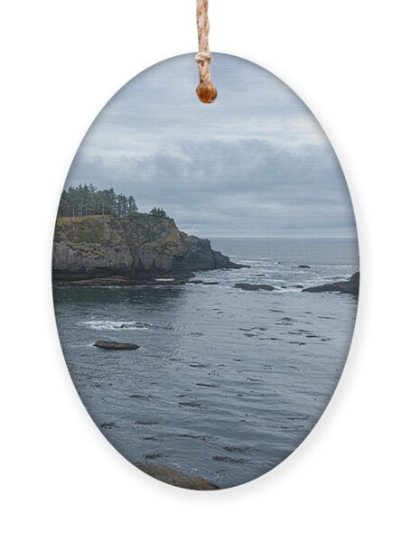 Serene Coastal Cliffs at Dawn Ornament