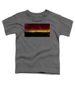 Northern Lights Over Mountain Range Toddler T-Shirt